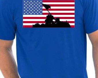 Patriotic T shirt, American flag T shirt,Iwo jima shirt,4th of July T shirt, patriotic clothing