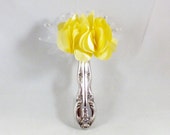 SOUTHERN SPLENDOR 1962 Vintage Tussie Mussie,  Lapel Vase, Silverware Jewelry, Groomsmen Lapel pin, Boutonniere, Vintage Wedding