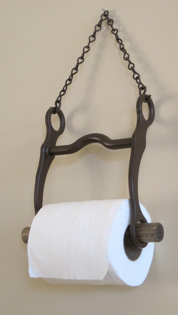 Toilet Paper Holder Repurposed Horse Bit Rustic Bathroom Decor
