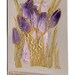Purple Tulips - blank art greeting card for any event - handmade greeting card - original painting lilac gold yellow spring flowers - OOAK