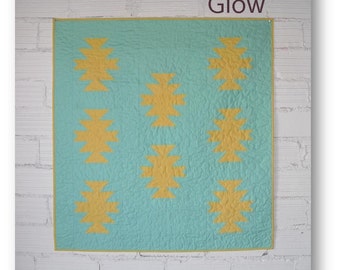 Downloadable pdf baby quilt pattern - Glow - simple modern baby quilt pattern