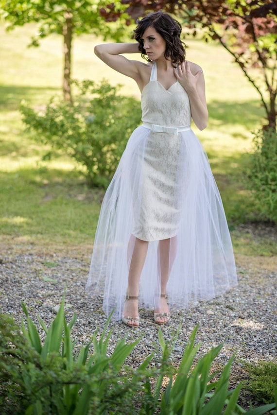 tulle bridal overskirt