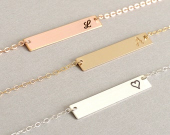Personalized Bar Necklace, Bar Necklace, Personalized Bar Necklace, Rose Gold Bar Necklace, Personalized Bar Necklace, Valentines Day