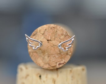 Sterling Silver Wing Earrings, Angel Wing Stud Earrings, Angel Wing Jewelry, 925