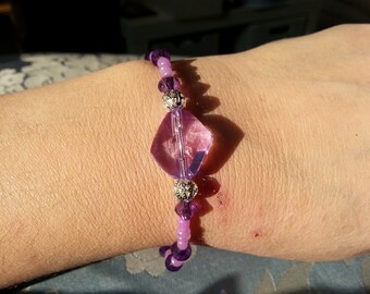 Handmade Fibromyalgia Awareness Memory Wire Bracelet