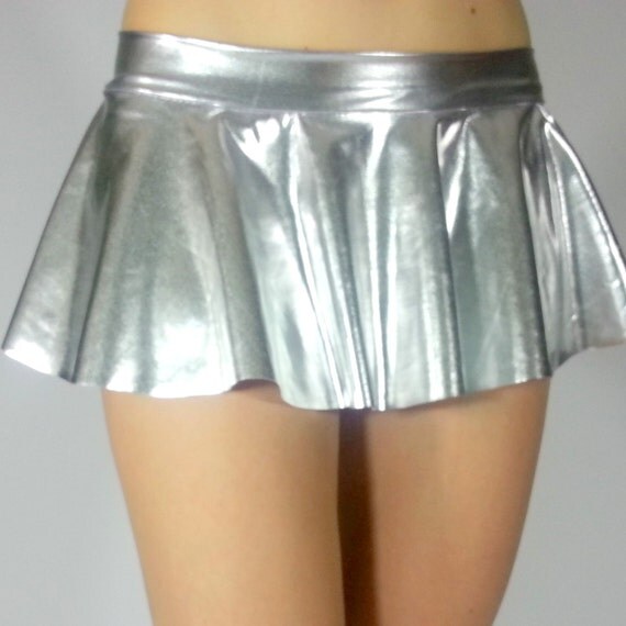 Sexy Silver Mini Rave Booty Skirt Free Shipping Mini Ruffle Skirt For Music Festivals Edc 6540