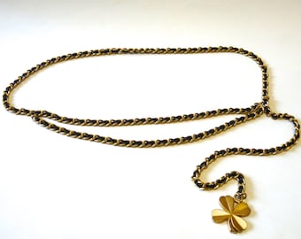 CHANEL belt . Chain belt . Lariat Chanel belt . Vintage 1980s CHANEL . Chanel necklace . Free shipping