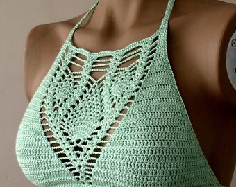 EXPRESS CARGO Crochet Beige Bikini Bustier Women
