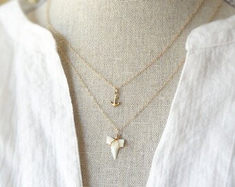 Shark Tooth Necklace - Layering Necklace - Shark Tooth Pendant - Beach Jewelry - Little Shark Tooth - Tiny Shark Tooth Necklace