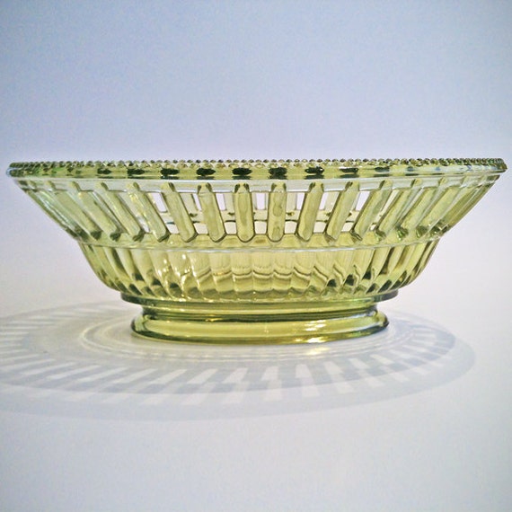 Imperial Glass Company Reticulated Beaded Edge Bowl