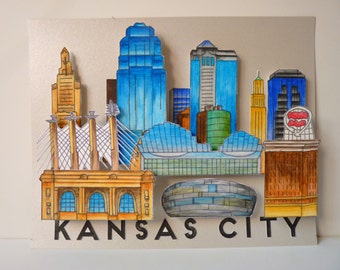 Kansas City Wall Art dimensional wall art | etsy Kansas City Wall Art dimensional wall art | etsy