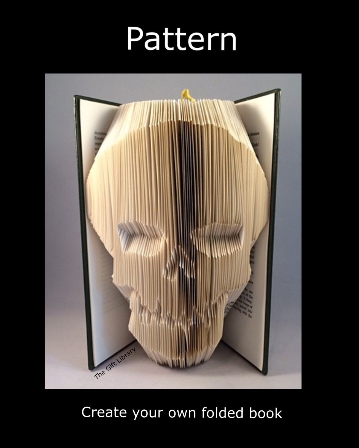 Skull Book Folding PATTERNFolded Book art Patterns PATTERN