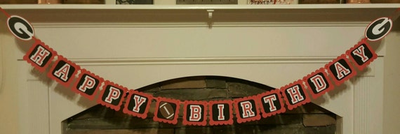 UGA birthday banner. Georgia bulldogs birthday. UGA football