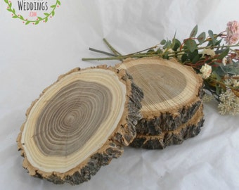 10 Gorgeous 6" Elm Slices ~ Large Wood Slices ~ Wood Slabs ~ Rustic Wedding Decor ~ Summer Wedding ~ Fall Wedding ~ Autumn Wedding ~