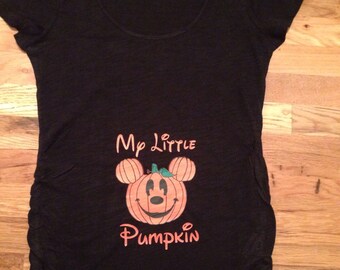 Disney Inspired Mickey Pumpkin Halloween Maternity Shirt