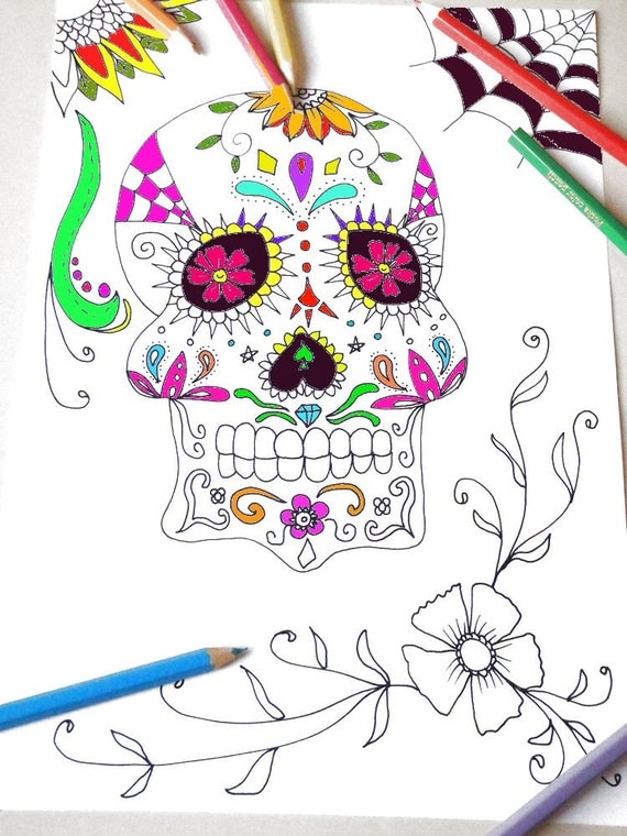 sugar skull coloring page