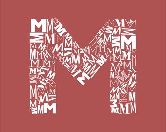 Items similar to 1900's Letter M Gothic Script Brooch on Etsy