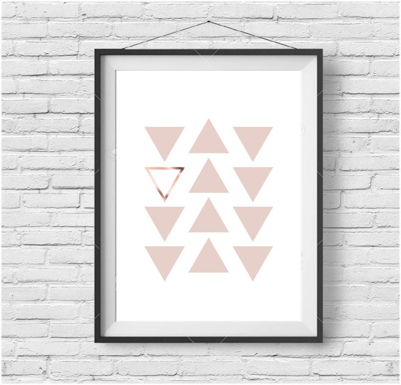 Pink and Copper Print Blush and Copper Art Blush and Copper