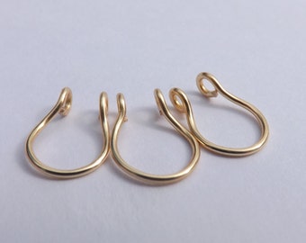 SALE! 3 Fake Septum Rings/clip on/Tarnish Resistant Gold