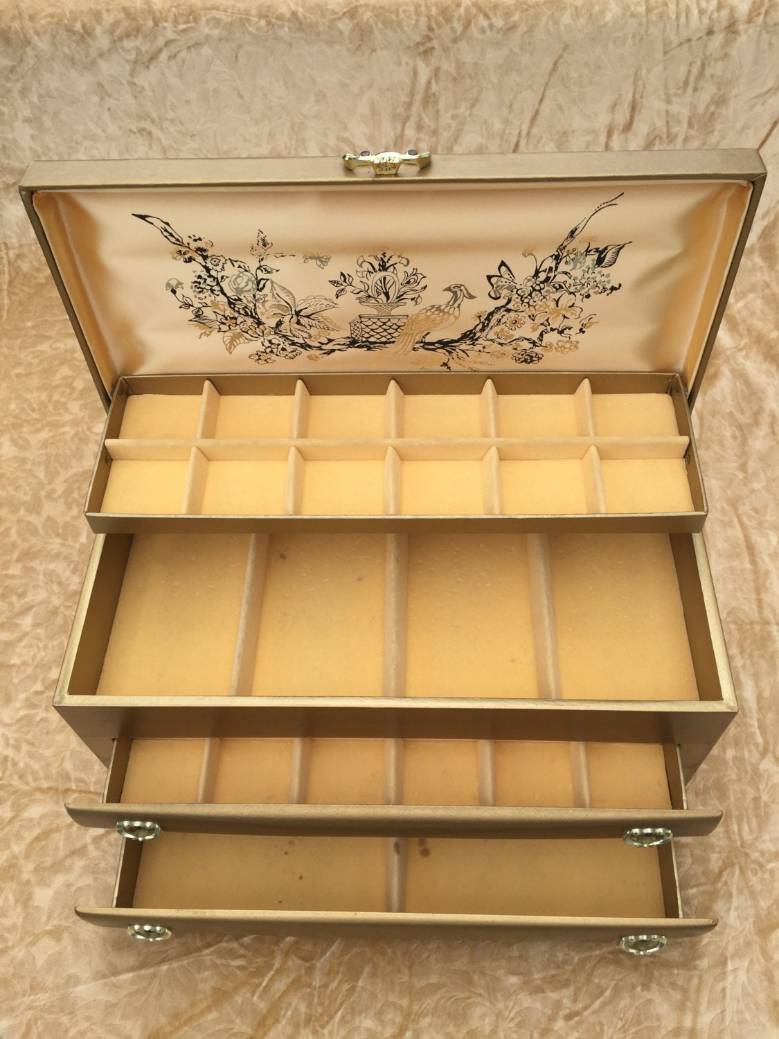 1960s Lady Buxton Large Jewelry Box 2 Drawers