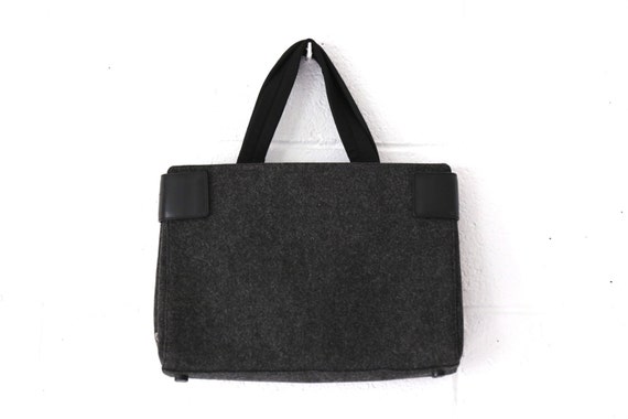 On sale_90s Prada grey gray wool vintage bag by RollingPearlParis  