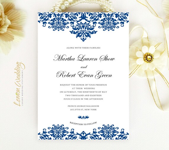 Red And Royal Blue Invitations Kit 1