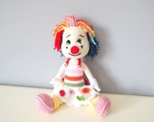 Crochet clown doll amigurumi kids toys gift ideas home decor stuffed dolls knitted dolls girls baby shower collectible doll handmade doll Crochet clown doll amigurumi kids toys gift ideas home decor stuffed dolls knitted dolls girls baby shower collectible doll handmade doll