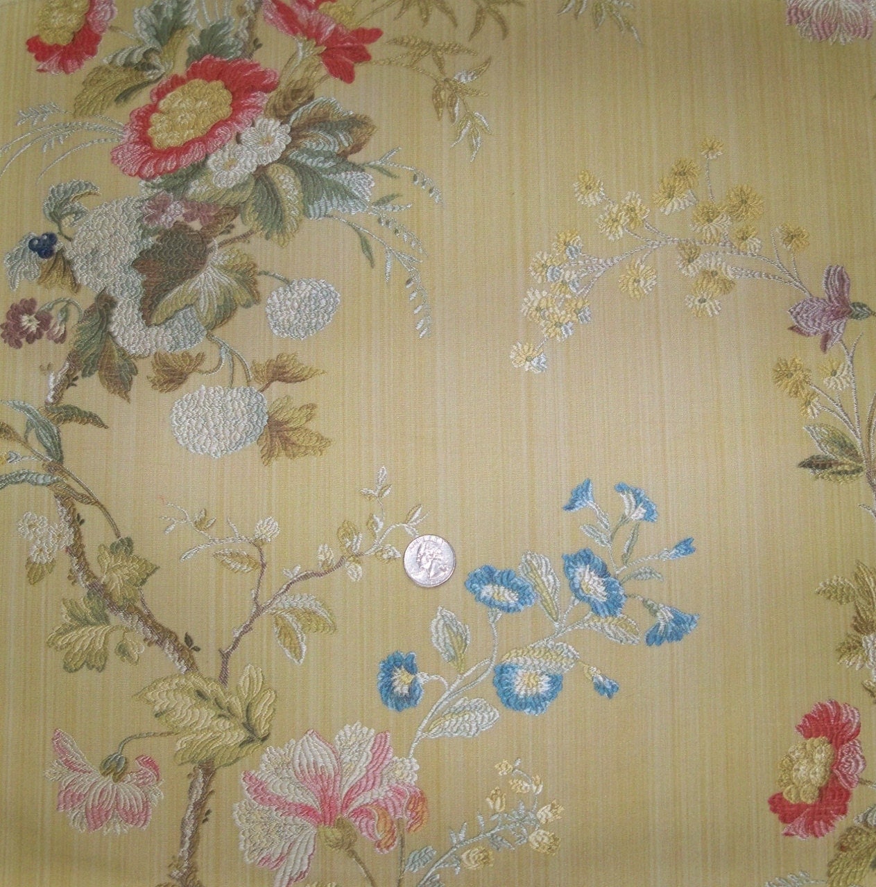 SCALAMANDRE MEISSEN SILK Lampas Damask Fabric 10 Yards Ananas