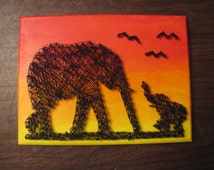Popular items for elephant string art on Etsy