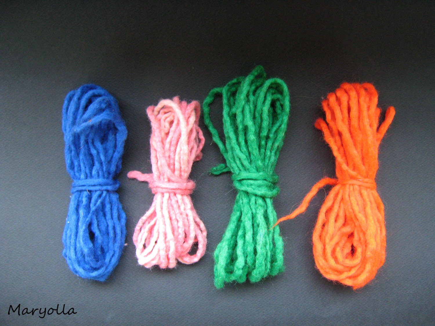Felt cord felt rope assorted colors wool cord felt by Maryolla