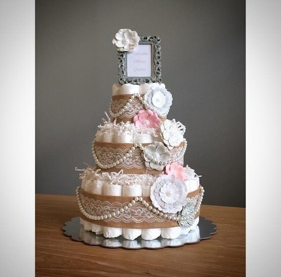 vintage shabby chic pink and gray diaper cake by vintage shabby chic pink and gray diaper cake by