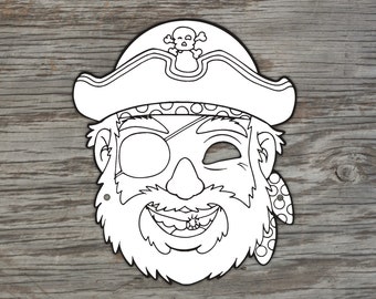 Pirates Printable Coloring Masks pirate mask captain