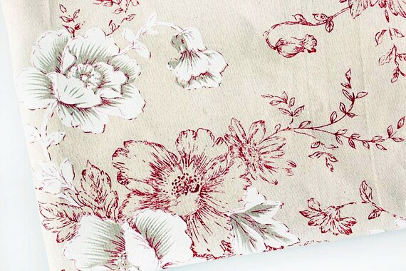 large peony fabric cotton linen fabric shabby chic flower large peony fabric cotton linen fabric shabby chic flower