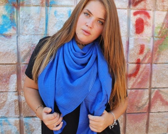 Royal Blue Scarf RoyalBlue Pashmina Blue Scarf Oversize Scarf Royal Blue Shawl Oversized Scarf Large Scarf Blue Scarf Solid Scarf Blue Shawl