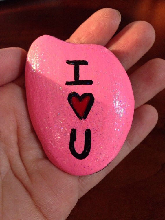 Item 45 I love you pocket stone I love you reminder by GlitterZen