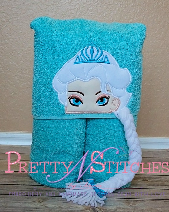 Ice Queen Peeker Applique Embroidery design 5X7 by PrettyNStitches