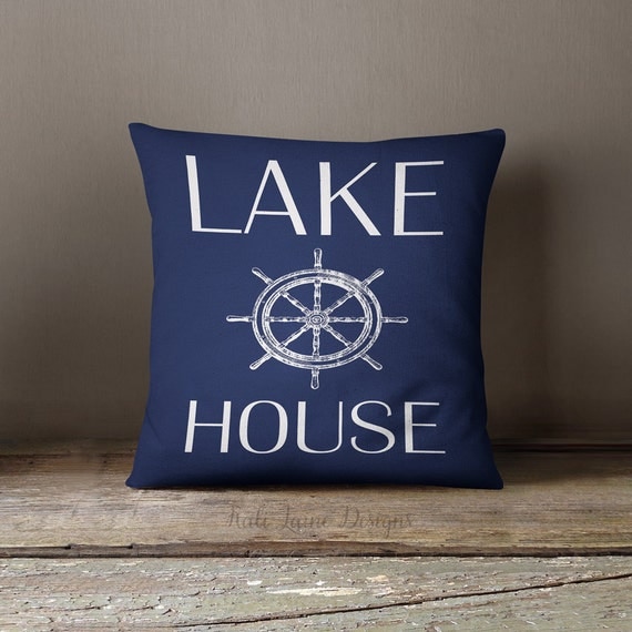 Lake House / Decorative Throw Pillow with by KaliLaineDesigns