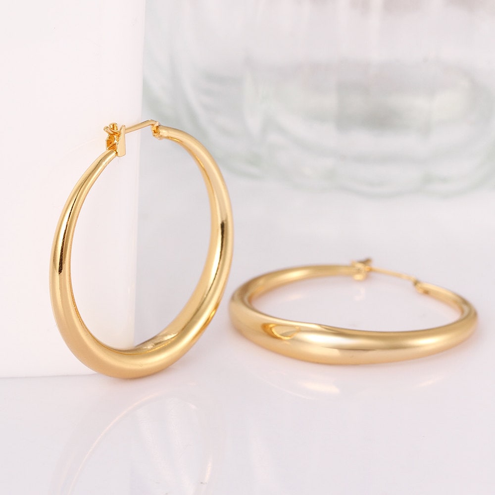 Gold Earrings Hoops 24k Gold Plated Gold By Meweaccessoriescom 2096