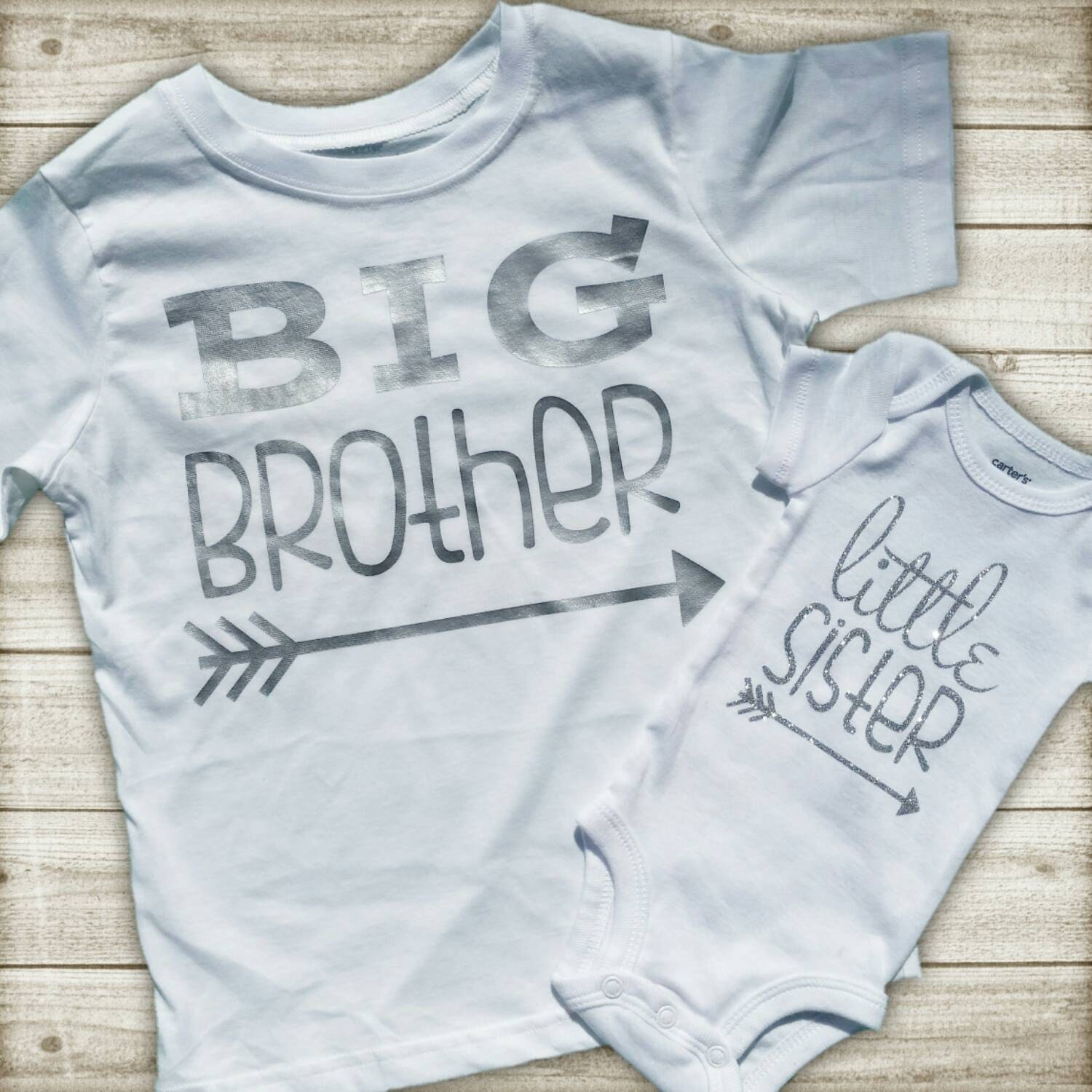 Sibling White Shirts Big Brother/Little by PolkaDotUmbrellaLife