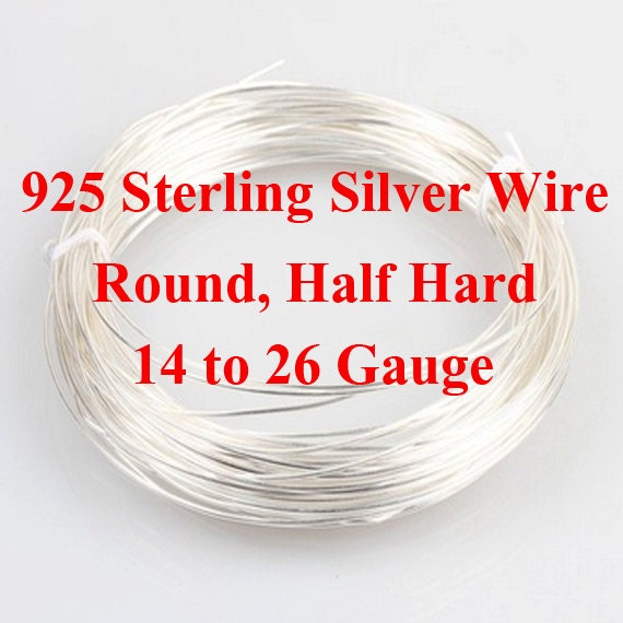 925 Sterling Silver Wire Round Half Hard 14 by CraftWireSupplies