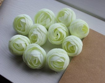 Artificial Flower, Flower Head, Ivory Peach Orange Ranunculus Millinery Supply Mini Flowers UK Supplies UK Wedding Flowers Wedding Deoration