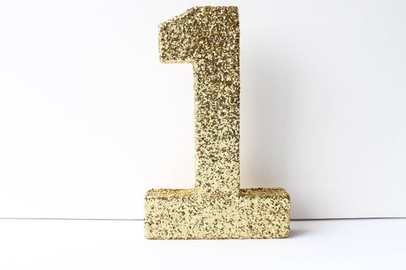 one gold glitter number 1 gold numbers by buttercupblossom on etsy