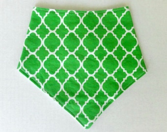 Baby Bandana Bib - (17) - Green Baby Bib - Green Bibdana - Green Pattern Bib - Neutral Drool Bib - Boy Bibdana - Baby Boy Bib