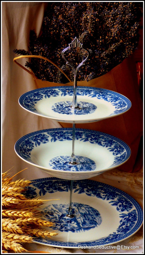 Three tier handmade cake stand made of brand new English bone