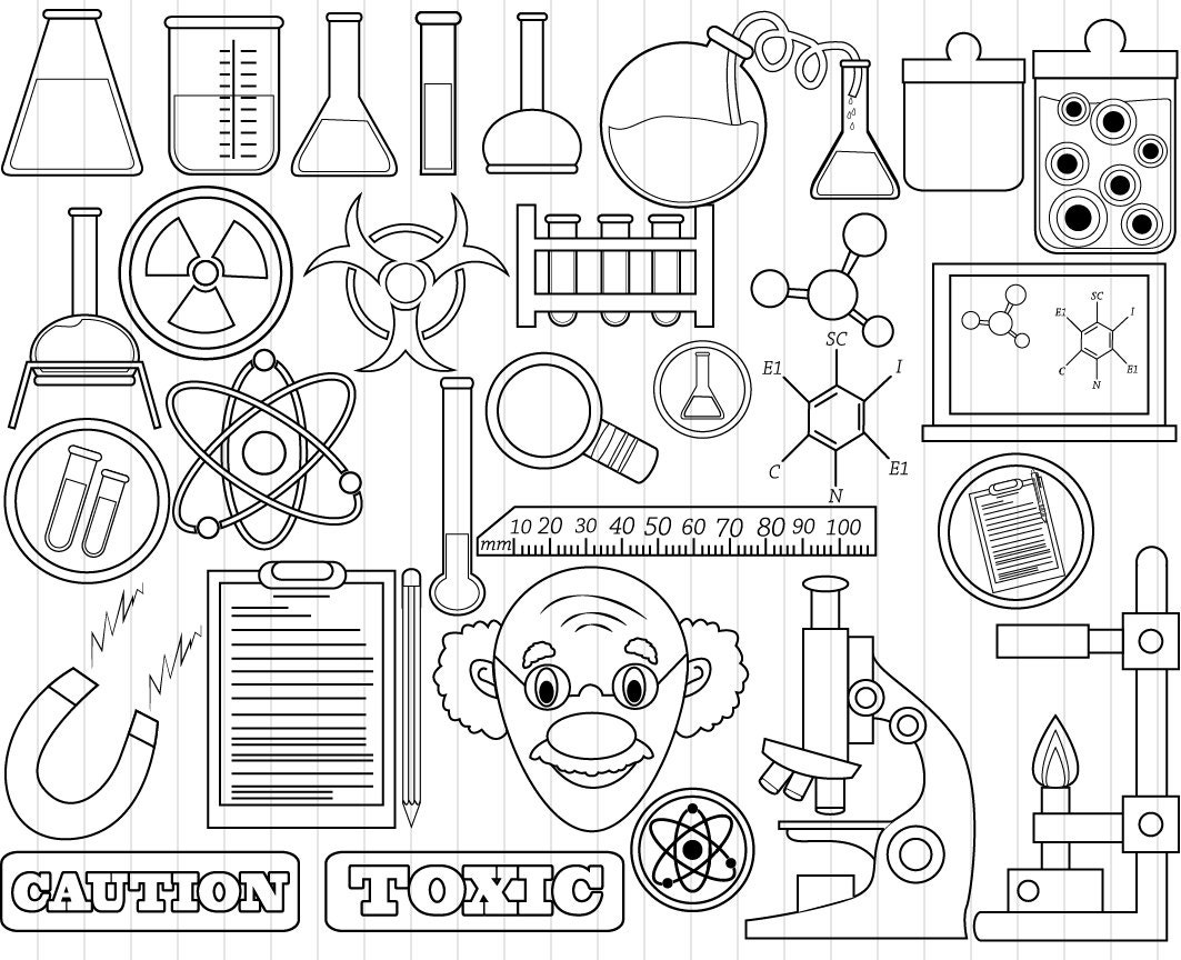 Outline Science Clipart-digital Clip Art Graphics, Personal, Commercial 