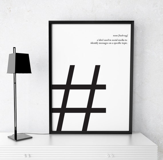 Art Digital Print Poster 'Hashtag' Printable