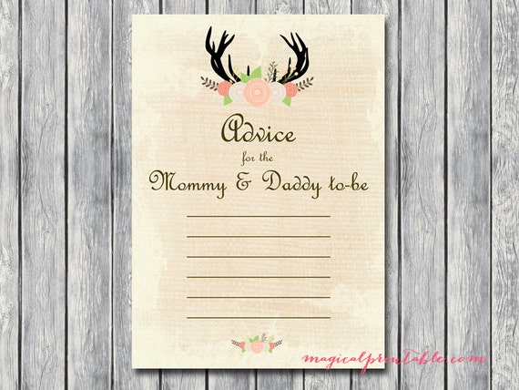 Advice Cards for the Mommy and daddy to be Advice Card for