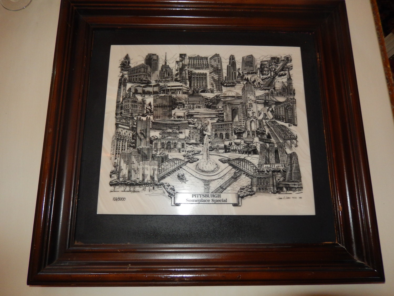 PITTSBURGH MARBLE ETCHING Signed and Numbered