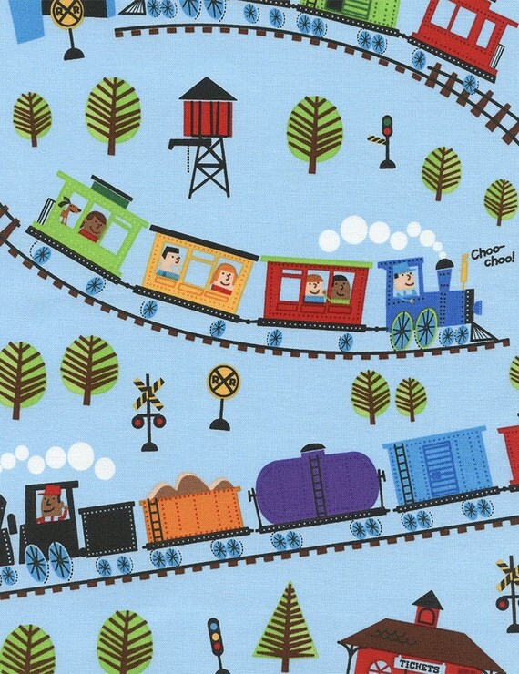Train Fabric RemnantsBoys Cotton FabricChoo Choo