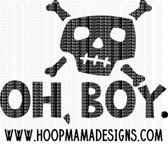 Download Oh Boy. with Skull SVG DXF PNG and eps Cutting Files for